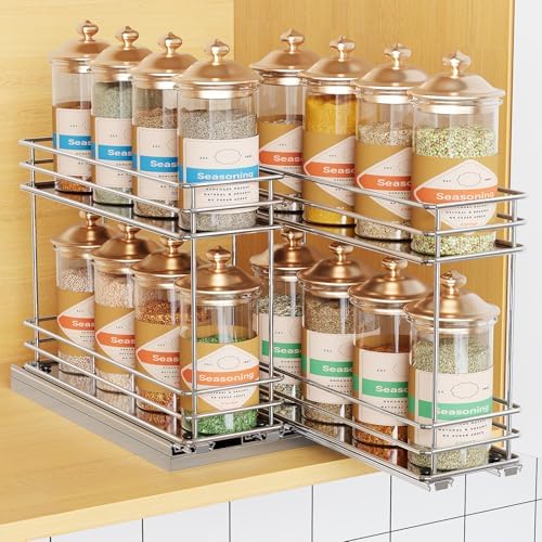 Mystozer Pull Out Spice Rack Organizer for Cabinet, Slide Out Spice Racks
