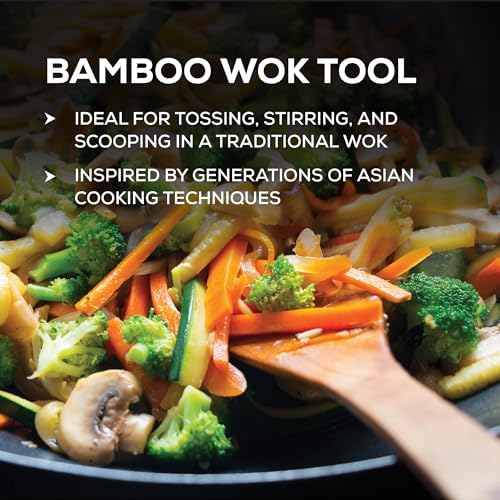 Helen’s Asian Kitchen Natural Bamboo Stir Fry Spatula and Wok Tool, 13.5-Inch