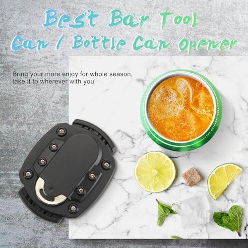 Can Top Cutter Remover with Plastic Safety Sleeve & Bottle Opener for Beer and Soda Cans, Cocktails, DIY Crafts and Planters