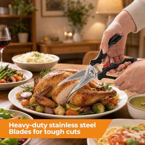 Kitchen Scissors, Heavy Duty Cooking Shears for Poultry, Meat & Bone