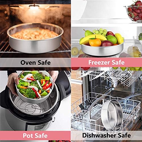 P&P CHEF Cake Pan Set of 3, 4" + 6" + 8" Round Baking Layer Cake Pan Tin