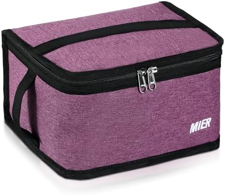 MIER 9-Can Mini Lunchbox Cooler Small Lunch Box Bag for Kids, Purple