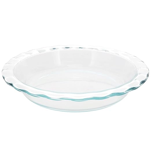 Pyrex C-209 Clear Fluted Rim Glass Pie Plate 9.5 in x 1.6 in (24 cm) - Made in USA