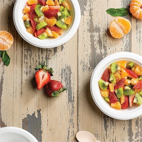 100% Compostable Paper Bowls - 12 oz [125-Pack] Heavy Duty Soup Bowls