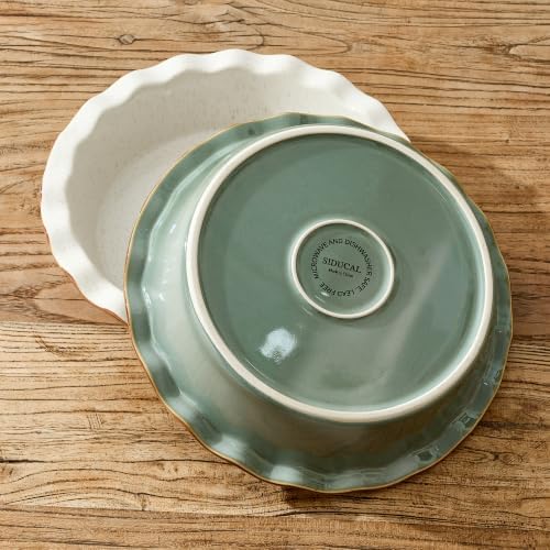 Ceramic Pie Pan for Baking[10.6 inch],Reusable NonStick Ceramic Baking Dish
