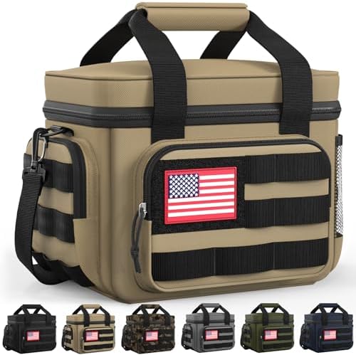 HOTOR Lunch Box Men Women Tactical Insulated Lunch Bag Brown 8L