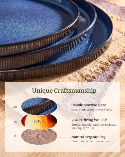 famiware Large Serving Platters Set of 3 Sizes - Oval, Nebulas Blue