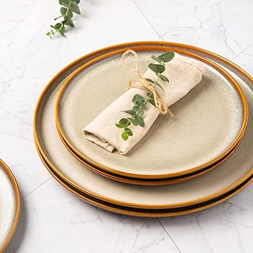 LERATIO Ceramic Plate Set of 6,8.5 Inch Reactive Glaze Salad Plates