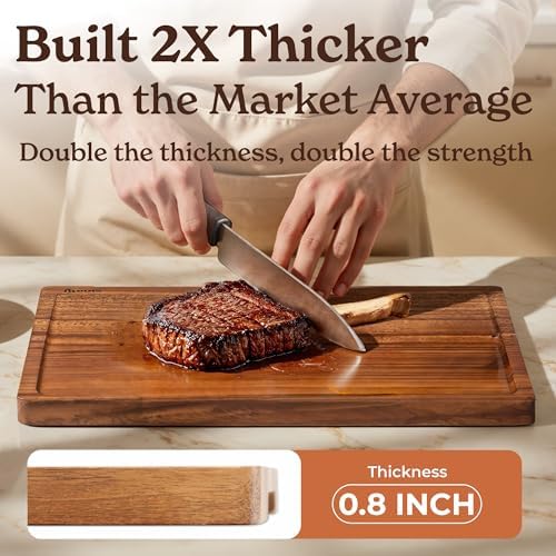 SMIRLY Walnut Cutting Board - 3 Pack Wood Cutting Boards for Kitchen
