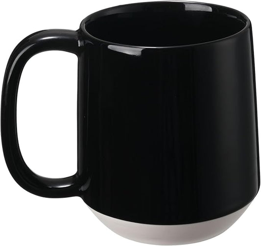 Miicol Ceramic Coffee Mug, 16 oz Large Coffee Cup, Tea Mug with Handle, Flat Bottom Mug for Men, Women, Office, Microwave and Dishwasher Safe, Multi-Color, Panda Black