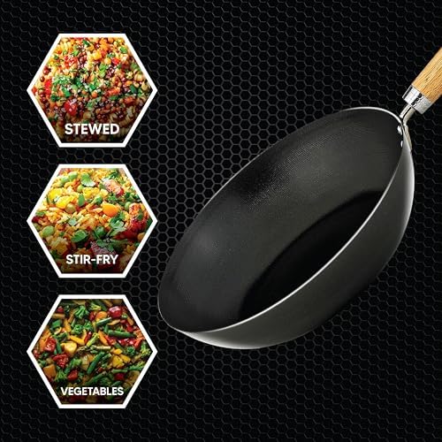 Helen's Asian Kitchen Xylan Non-Stick Wok, 12-Inch Flat Bottom Wok