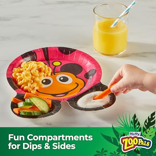 Hefty Zoo Pals Kids Paper Plates, Party Edition, 7.75 inches, 20ct