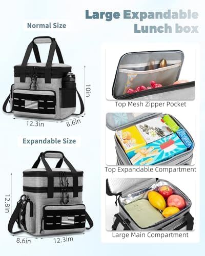 holuxer Lunch Bag & Lunch Box for Men - Tactical Large Soft