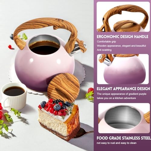 GGC Whistling Tea Kettle for Stove Top, 3.2QT/3L Stainless Steel Tea Kettle