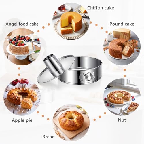 10-Inch Angel Food Cake Pan, Removable Bottom, 304 Stainless Steel