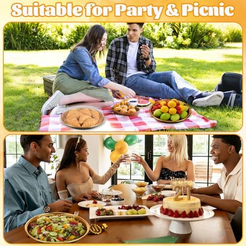 20 Pack 12 Inch Plastic Pie Containers with Lid, Disposable Pie Pans with Lids, Round Pie Platters Pizza Container, Plastic Serving Tray for Fruit Sandwich Party Takeout Food Picnic Supply