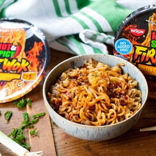 Nissin Hot & Spicy Fire Wok, Molten Chili Chicken, 4.37 Ounce (Pack of 6)