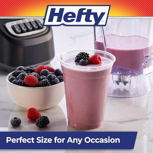 Hefty Party Perfect Clear Plastic Cups, 18oz, 140ct