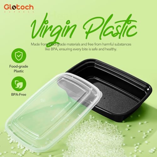 Glotoch Meal Prep Containers with Lids, 28 oz, 50 Pack (100-Piece)
