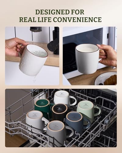 famiware Mercury Coffee Mugs 13 oz, Coffee Mugs Set of 4 with Handle