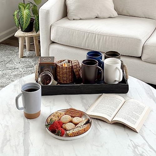 Mora Ceramics Large Tea Mug with Loose Leaf Infuser and Ceramic Lid, 18 oz, Portable, Microwave and Dishwasher Safe, Tall Coffee Cup - Rustic Matte Ceramic Glaze, Modern Herbal Tea Strainer, Sleet