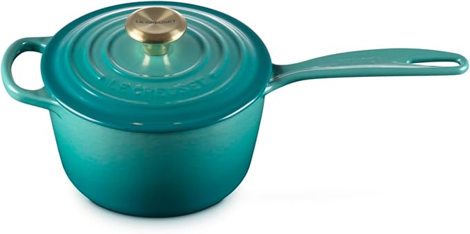 Le Creuset Enameled Cast Iron Signature Saucepan, 1.75 qt., Riviera
