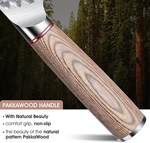 Huusk Japanese Chef Knife for Kitchen, 7" Sharp Stainless Santoku Knife