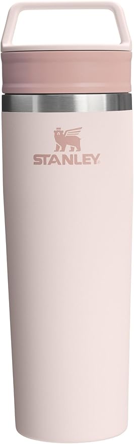 STANLEY Cafe To Go Travel Mug 20 oz | Leakproof Two-Part Drink Through Lid | Tumbler Cup for Coffee, Tea and Drinks | Insulated Stainless Steel Coffee Mug | BPA-Free | Rose Quartz