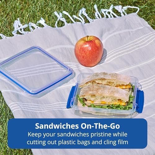 Rubbermaid Pack & Go 450 mL Sandwich Container, 3-Pack, Meal Prep Containers with Secure Seal Lids