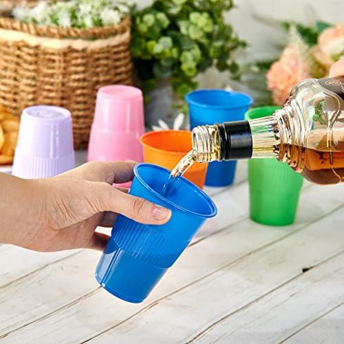 Lilymicky 500 Pack 9 oz Disposable Plastic Cup in 5 colors, Great for Party