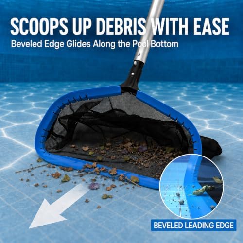 TidyMister 17.5 in Pool Skimmer Net with 10 ft Pole