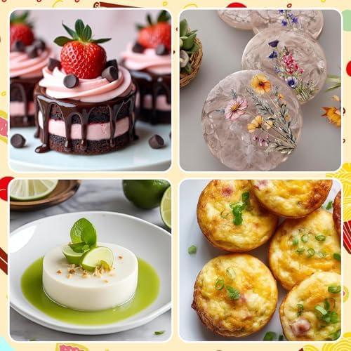 HUAKENER 3 Pcs Silicone Muffin Top Pan for Baking, 4 Inch Round Baking Mold