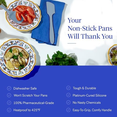 GIR: Get It Right 10-Piece Spatula Set & Silicone Utensils for Kitchen - Slate - Heat Resistant to 425°F - Dishwasher Friendly - Includes Ladle, Whisk, Potato Peeler & Kitchen Spoons