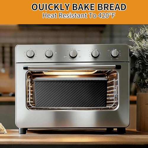 3 Pack Pullman Loaf Pan with Lids, Non-Stick Bread Loaf Pan, Heavy Duty Carbon Steel Corrugated Toast Box for Baking, Square Bread Pans for Homemade Sandwich, Bakeware (Black)
