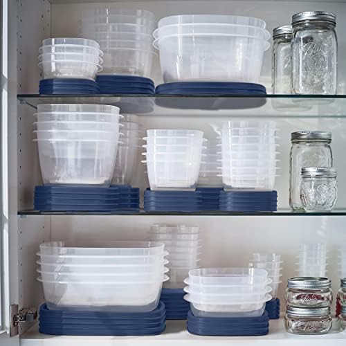 Rubbermaid EasyFindLids Food Storage Containers in Special-Edition Insignia Blue, 42 Piece