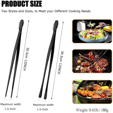 Kitchen Tongs Stainless Steel Metal Tweezers Tongs for Cooking BBQ & Daily