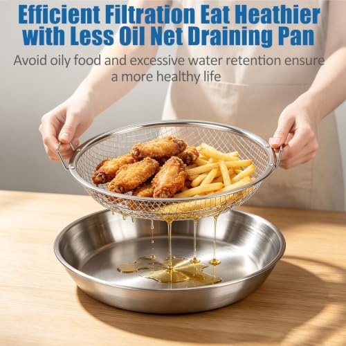 Oil Filter Trays, 8.66’’ 9.45’’ 10.23’’ Stainless Steel Air Fryer Mesh Pan