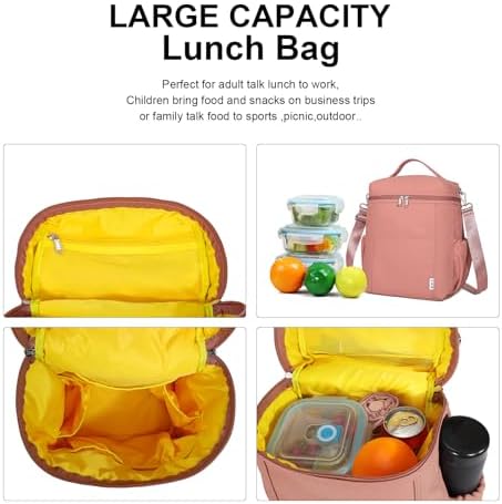 NOL Insulated Lunch Bags for Women Cooler Bag Lightweight Nylon Waterproof Lunch Box for Work