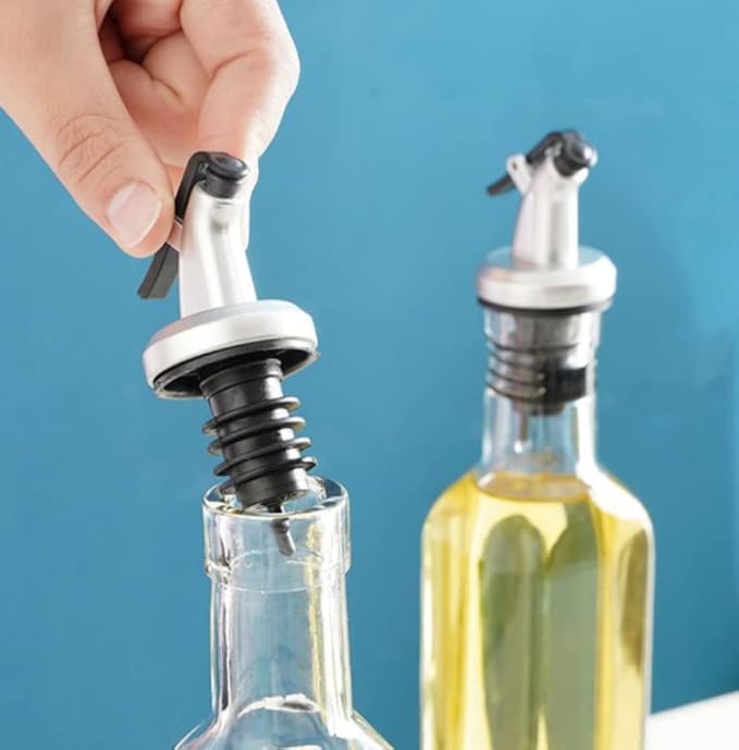 HORNO 5 Pack Oil Spouts, Olive Oil Vinegar Bottle Stopper Dispenser, Leakproof Bottle Spouts for Vinegar, Salad, Wine, Etc