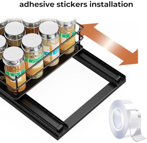 Mystozer Pull Out Spice Rack Organizer for Cabinet, Slide Out Spice Racks