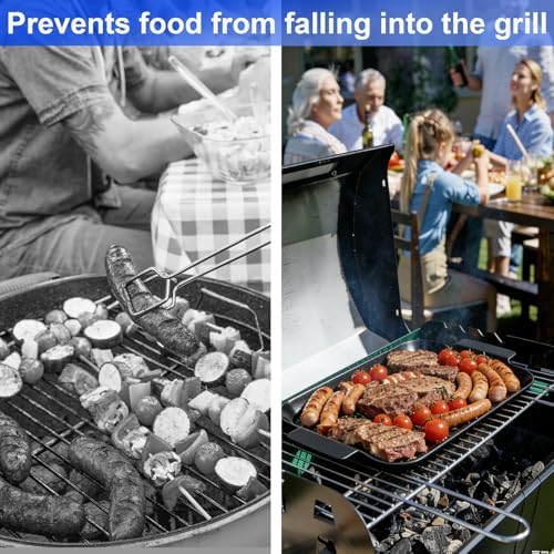 Grill Pan Topper with Holes for Outdoor BBQ, Non-Stick Enamel(14.4"x9.8")