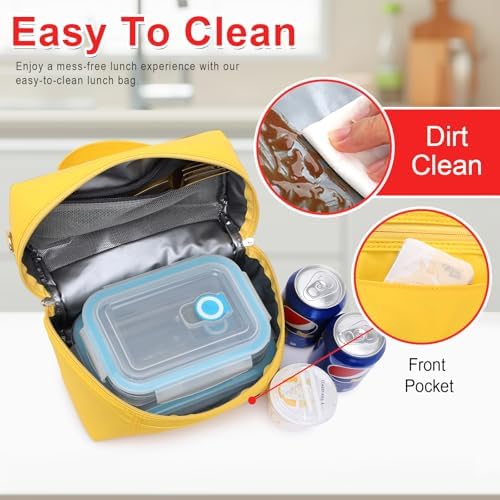 NOL 8L Insulated Lunch Bag for Women, Medium(normal), Yellow