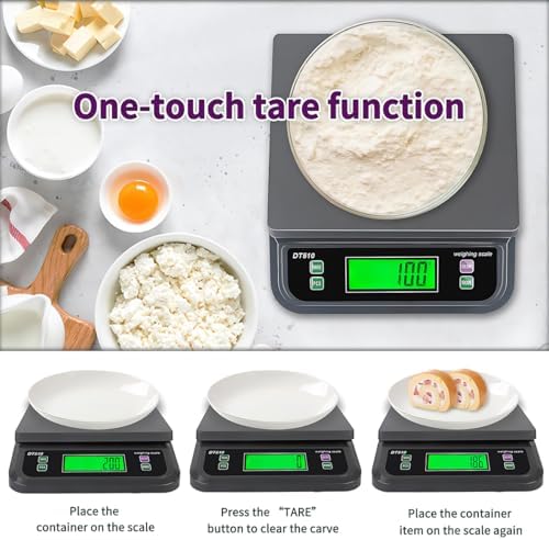 66lbs/30kg Large Digital Kitchen Scale with 6 Unit & Tare Funtion