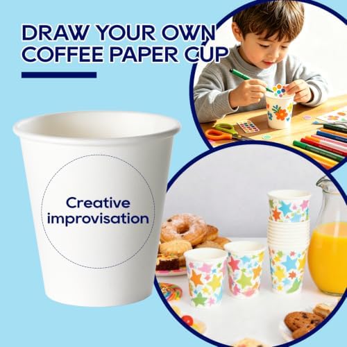 LITOPAK 480 Pack 5 oz Disposable Paper Coffee Cups, White Hot Espresso Cups