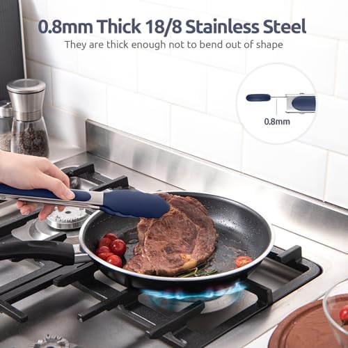 U-Taste Kitchen Tong for Cooking, 480ºF Heat-Resistant, 9in/Midnight Blue