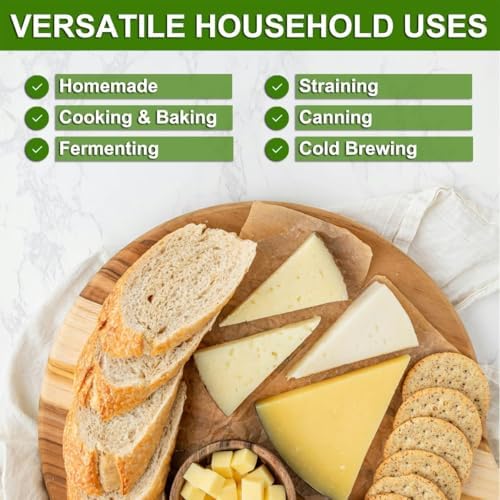 25 Pcs Cheese Cloths, SGS Tested 100% Unbleached Cotton, 20x20 Inch Grade 100 Reusable Cheese Cloth With Ultra-Fine Mesh, Reusable Muslin Cheesecloth for Straining,Juicing,Cooking Turkey, Baking