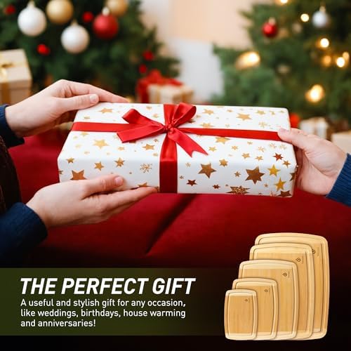 Bamboo Cutting Board Set Non Slip Feet Over Sink Eating Grilling Biard Cutboard Biard Chtting Woodcutting Cuttingboards Voard Oard Bord Dishwasher Safe 12x18 11x14 Baords Baord Veg Utting Ultimate