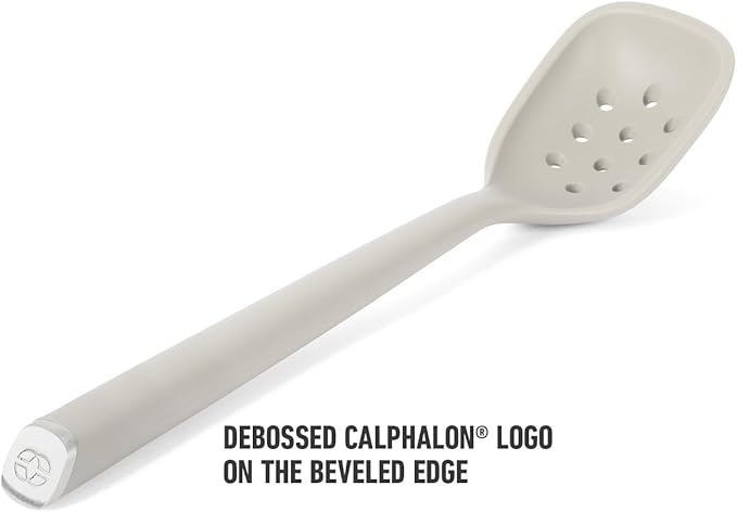Calphalon Edge Silicone Flexible Slotted Spoon/Skimmer - Taupe