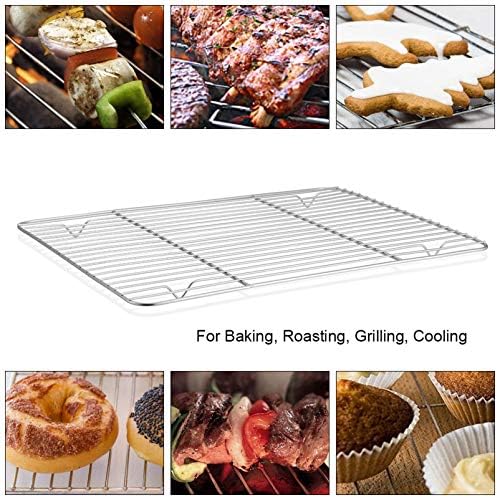 P&P CHEF 11.6" x 9" Cooling Baking Wire Racks Pack of 2, Silver