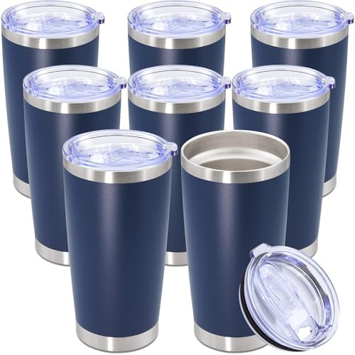 20oz Tumbler Stainless Steel Tumbler Coffee Tumbler with Lid Navy, 8P